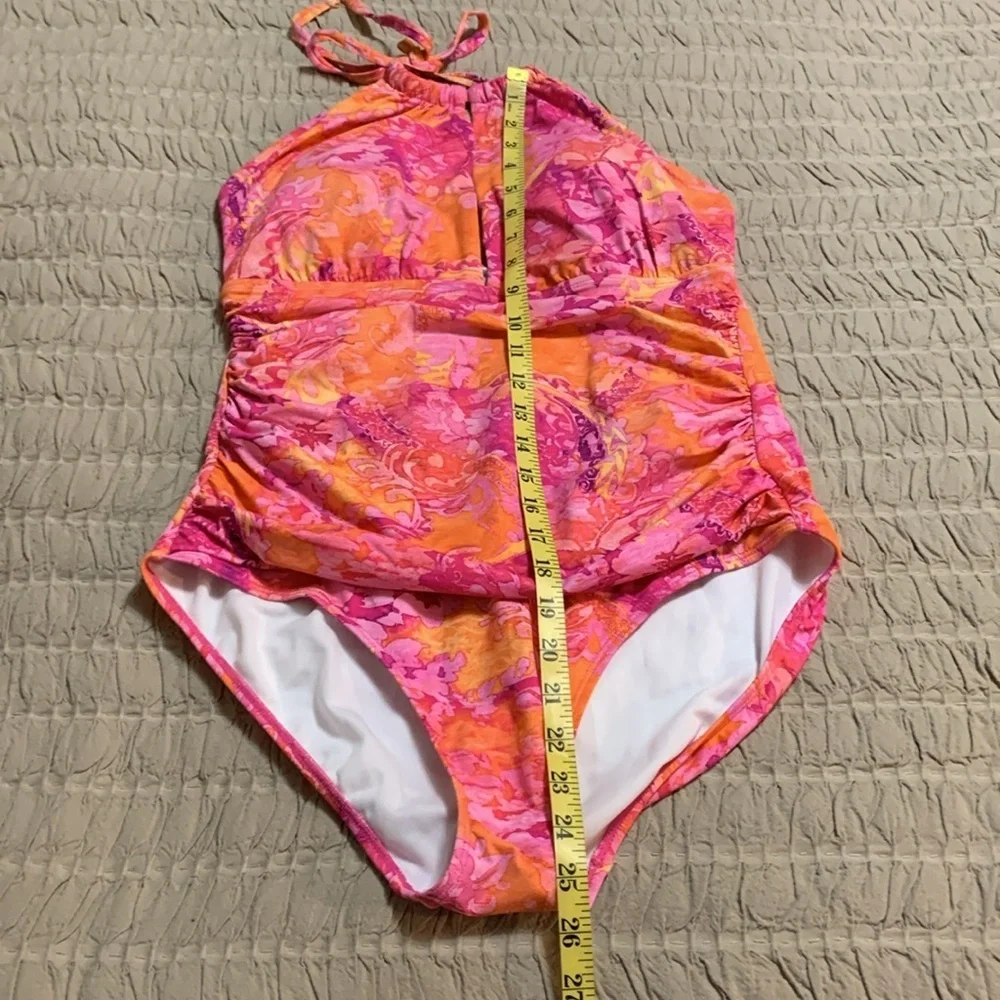 Lauren Ralph Lauren Women’s Tropical Halter One Piece Swimsuit 12 Beach Vacay